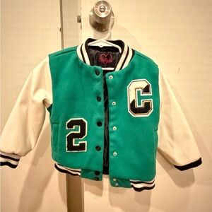 Green and White Varsity Jacket